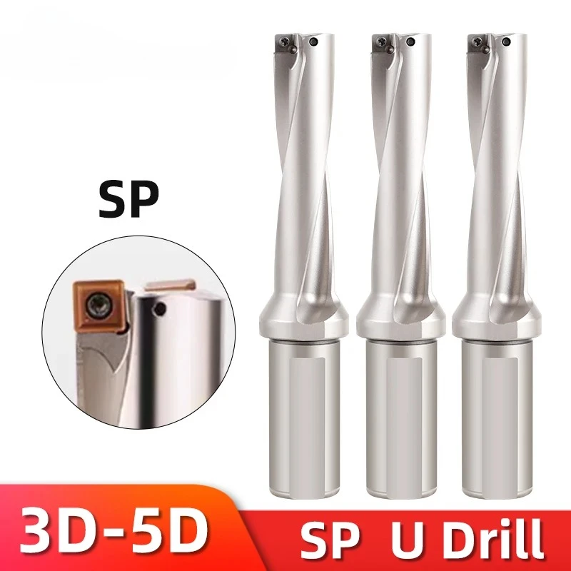 

SP Series Drill Bites Insert Metal Drill Bits 13mm-50mm Depth 2D 3D 4D Indexable U Drill Machinery Lathes CNC Water