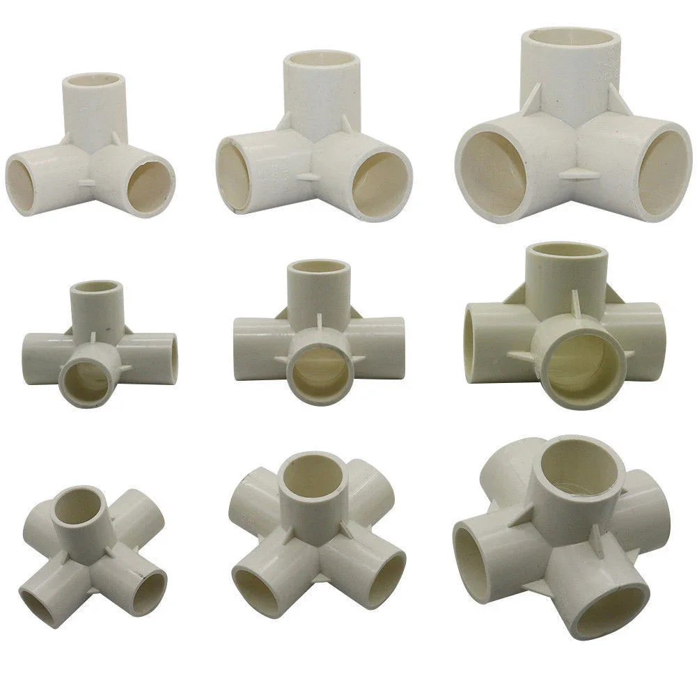 

20mm/35mm/32mm PVC Stereoscopic Connectors Durable Garden Water Pipe Hose 90 Degree Cross Connector Irrigation Tube Joints