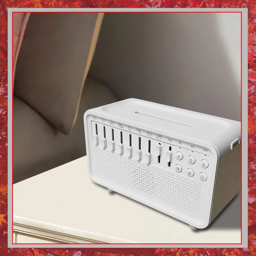 

White Noise Machine Flame Air Diffuser Humidifier with BT Speaker and Night Light Aroma Diffuser for Adults Sleeping Meditation
