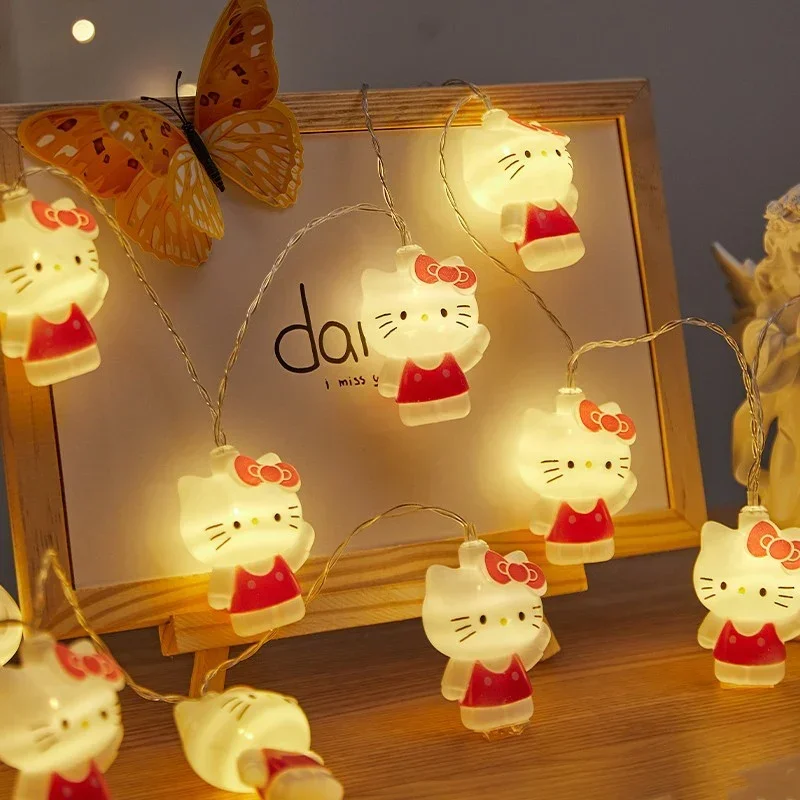 Cinnamoroll String Light Hello Kitty Stuff Atmosphere Room Decor Led Lights Anime Colorful Strip Lamp Kids Halloween Xmas Gift