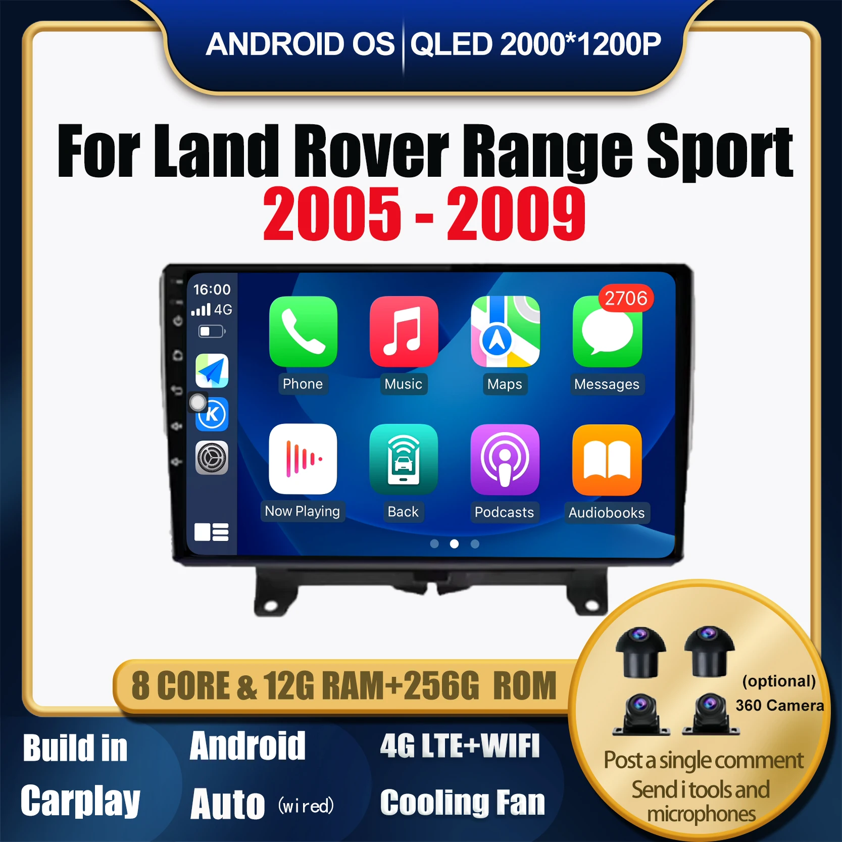 

Android 14 Car Radio For Land Rover Range Sport 2005 - 2009 GPS Navigation Multimedia Video Player Car Accessories Stereo Tools