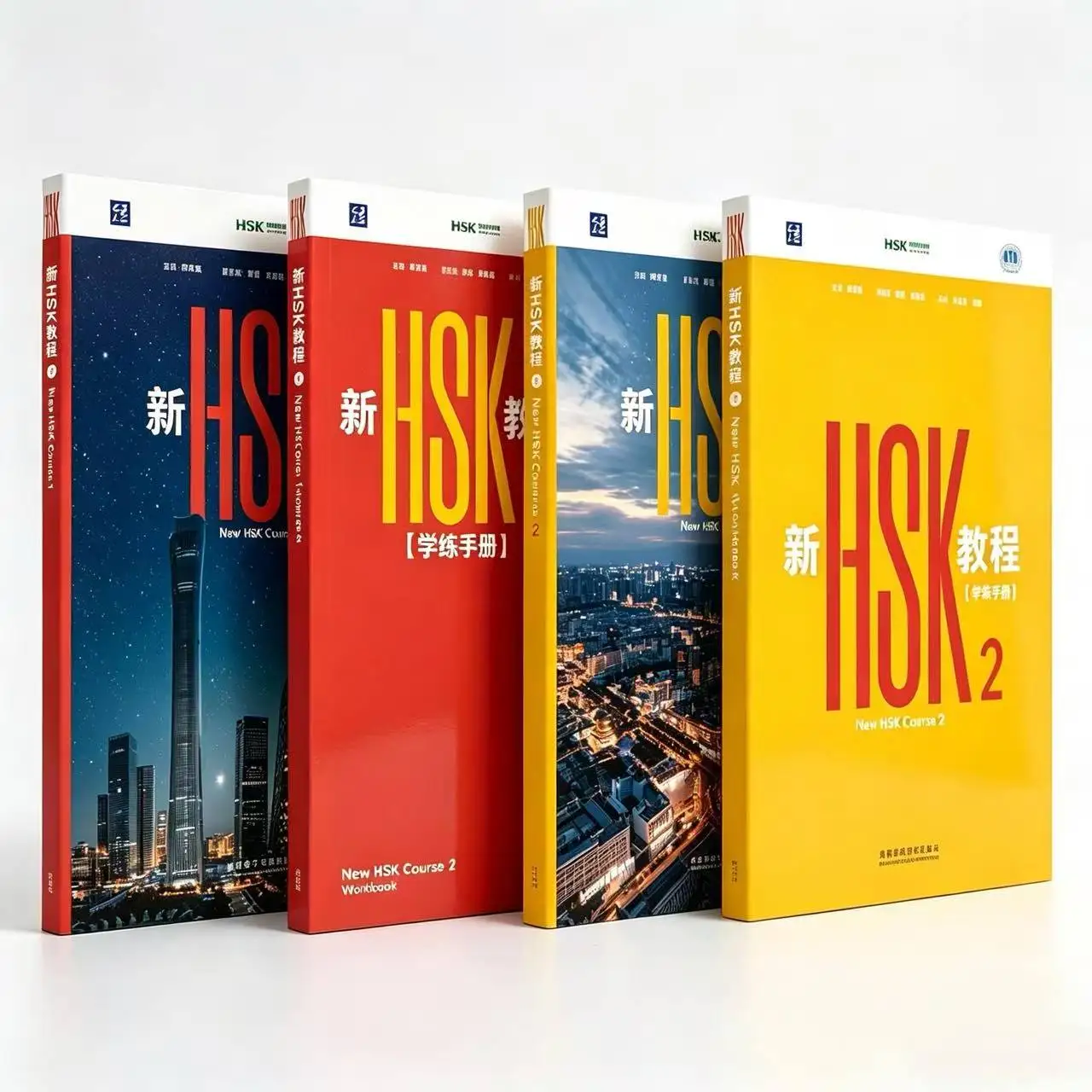 （4 Books) New HSK Course 1 and 2 Textbooks and Workbooks by Fenglan Guo