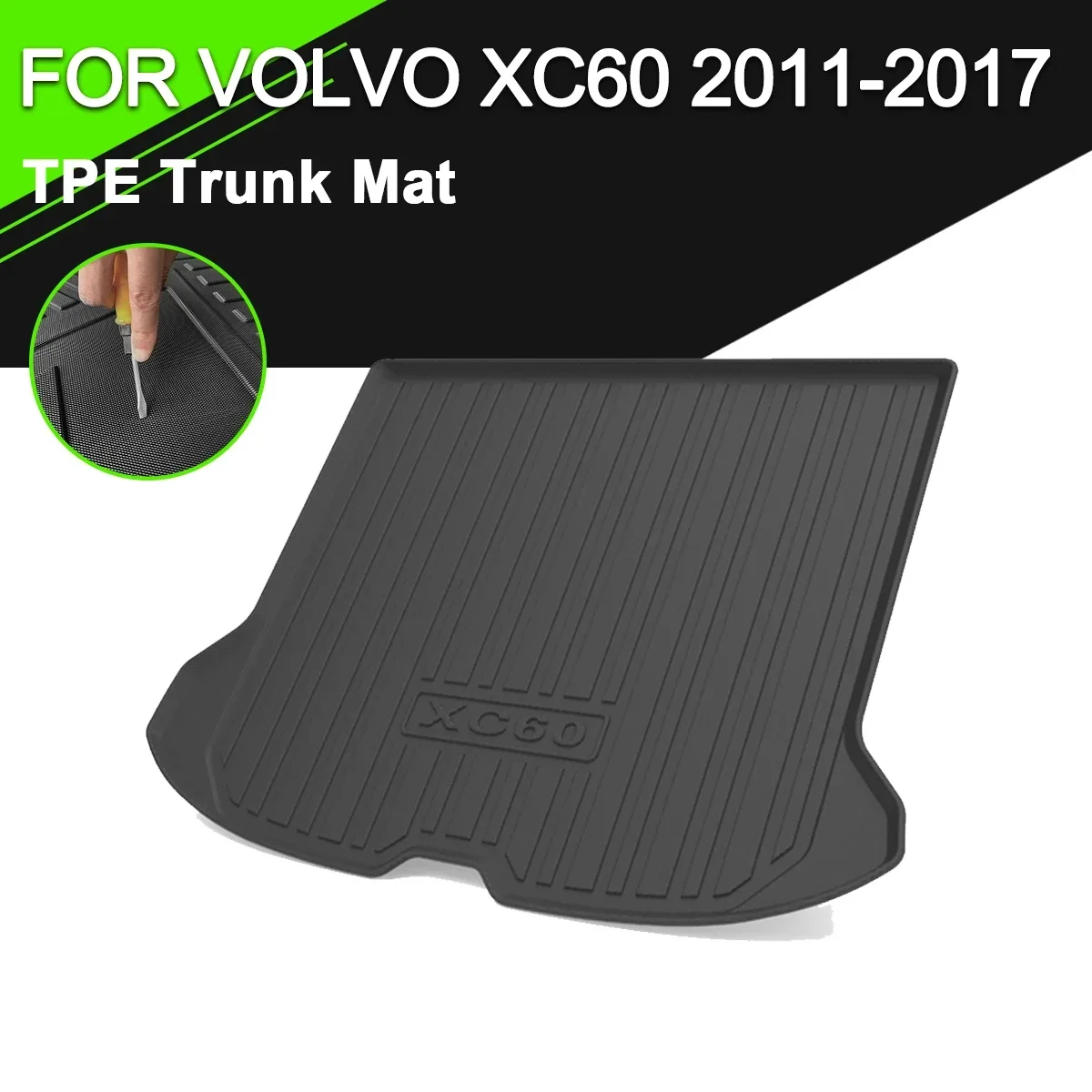 

Car Rear Trunk Cover Mat TPE Waterproof Non-Slip Rubber Cargo Liner Accessories For Volvo XC60 2011-2017