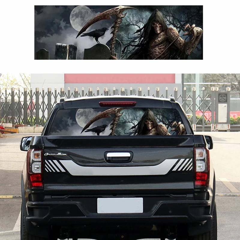 

Surprising 3D Truck Car Rear Windshield Poster Waterproof One Way Vision Unique Scary Window Stickers OEM Decal