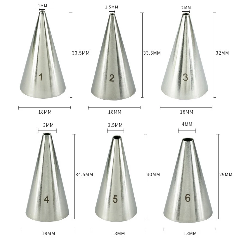 Small Round Tips Cream Cupcake Pastry Nozzles Fondant Cake Decorating Icing Piping Tips Baking Tools