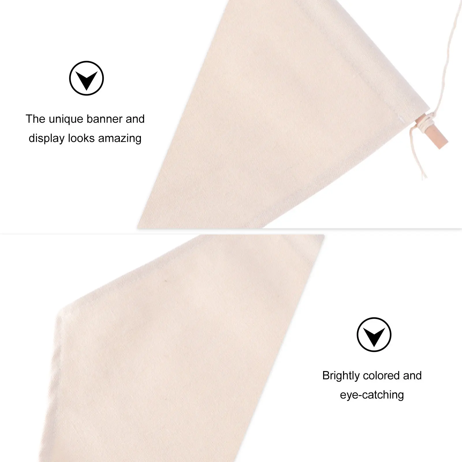 Blank Canvas Pennant Banner Wall Hanging Display for Enamel Pins Patches Badges DIY Art Painting Lettering Home Office Decor