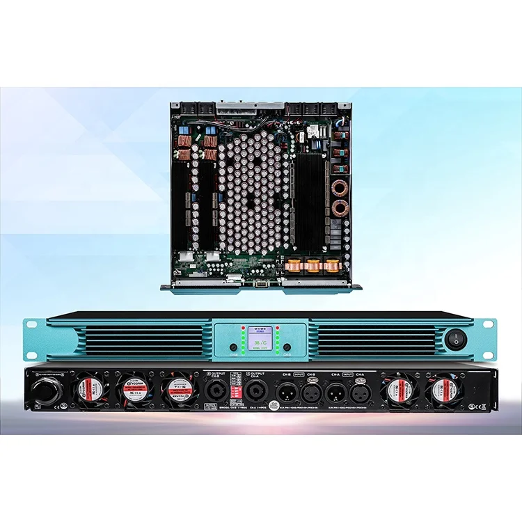 DG242  1U 2 Channel  High-power GaN Digital Power Amplifier for bar Stage Outdoor Activity Can Work for 2ohms