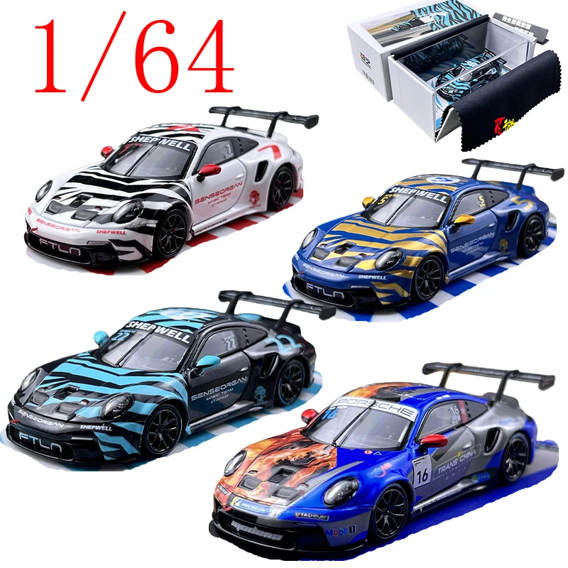 TM دييكاست 1/64 مقياس بورش 911 كوب سيارة رياضية نموذج سبيكة بورش 911 كوب سباق المركبات نموذج هدية جمع حلية