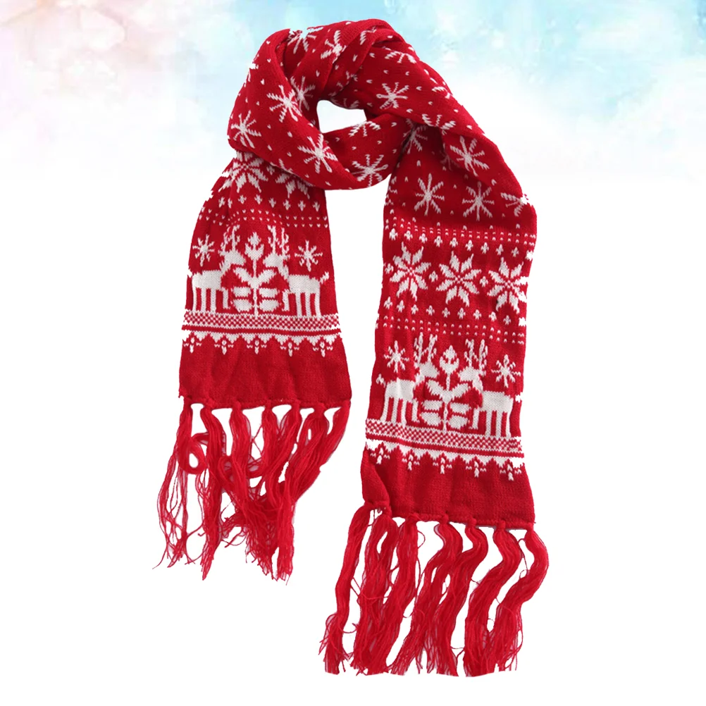 Winter Scarf Snowflake Elk Casual Warm Xmas Gift Thicken Red Cold Protection Man