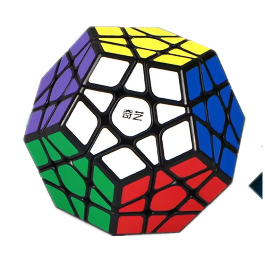 QiYi Qiheng 2x2 3x3 Megaminx المكعب السحري بدون ملصقات/ملصقات سوداء مكعب السرعة ألعاب ألغاز تعليمية للأطفال هدية
