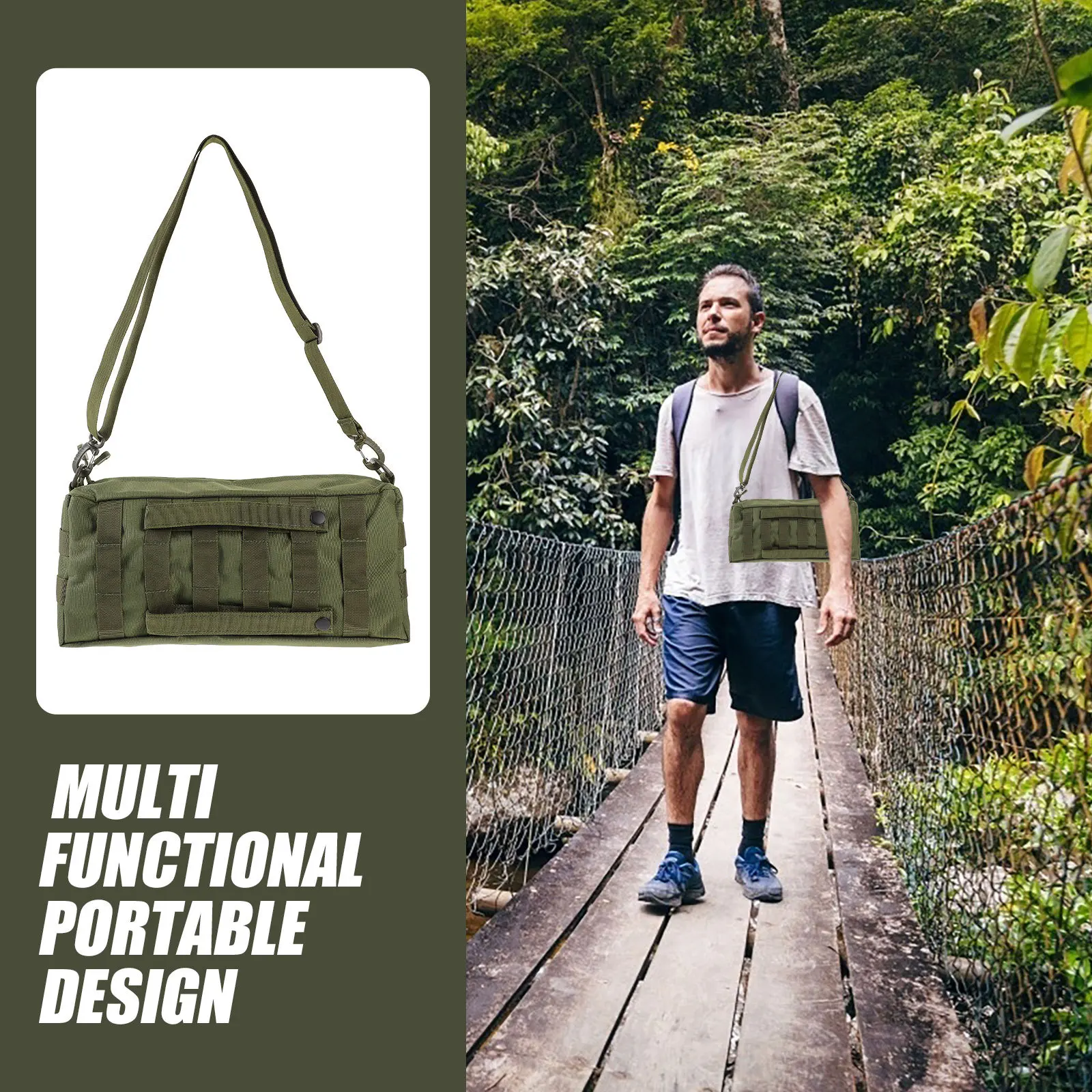 

Wear-Resistant Crossbody Camping Pouch Multi-Function Storage Bag for Hiking Climbing Traveling Camping Bag Mechanic Tool