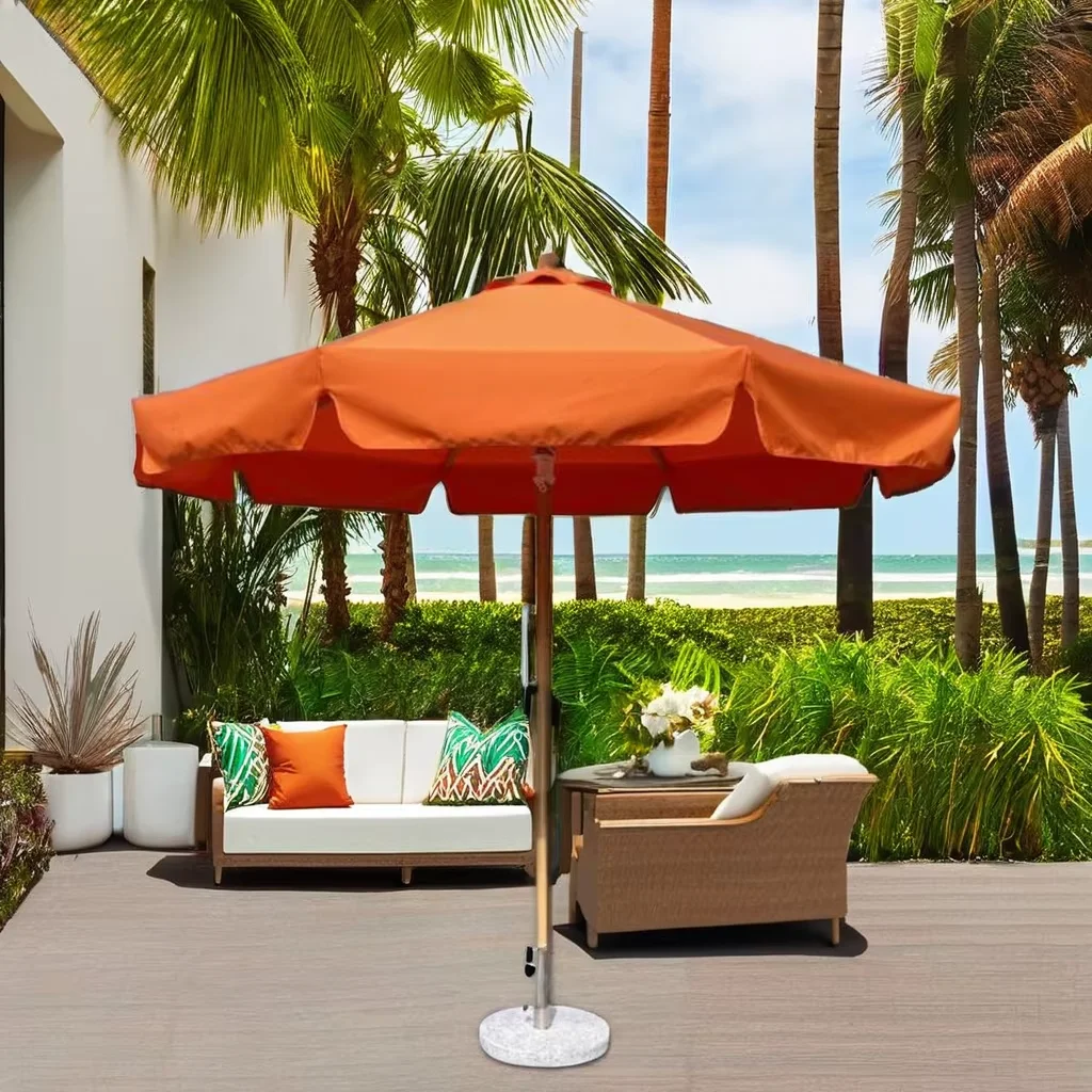 

Multicolour Big Size Custom Outdoor Patio Beach Umbrella Summer Market Pool Restaurant Promotions Sun Shade Garden Parasol Base