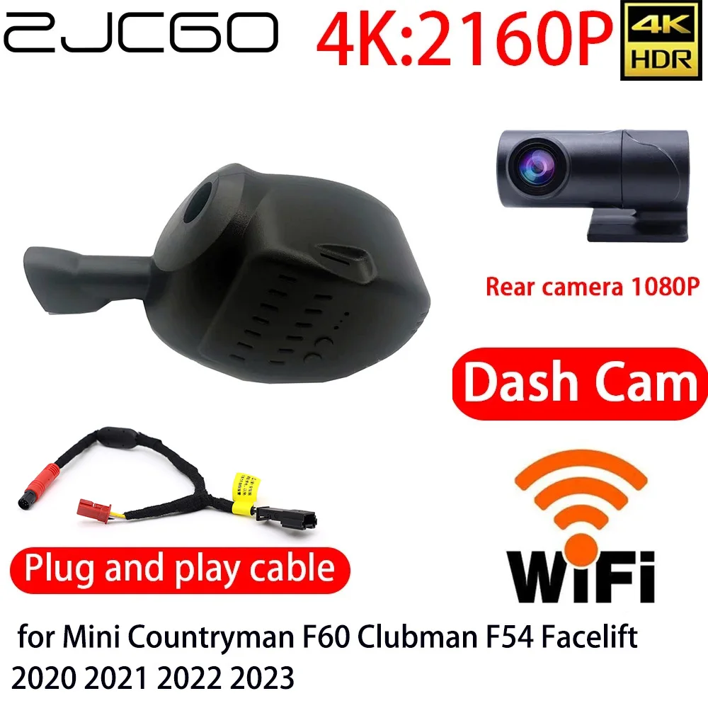 

ZJCGO 4K Car DVR Dash Cam Wifi Front Rear Camera 24h Monitor for Mini Countryman F60 Clubman F54 Facelift 2020 2021 2022 2023