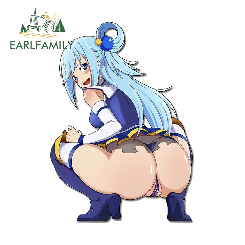 EARLFAMILY 13cm X 10.3cm For Frieren Sexy G String Thicc Butt Ass Underwear Car Stickers Sunscreen Vinyl Car Wrap Decals Cute