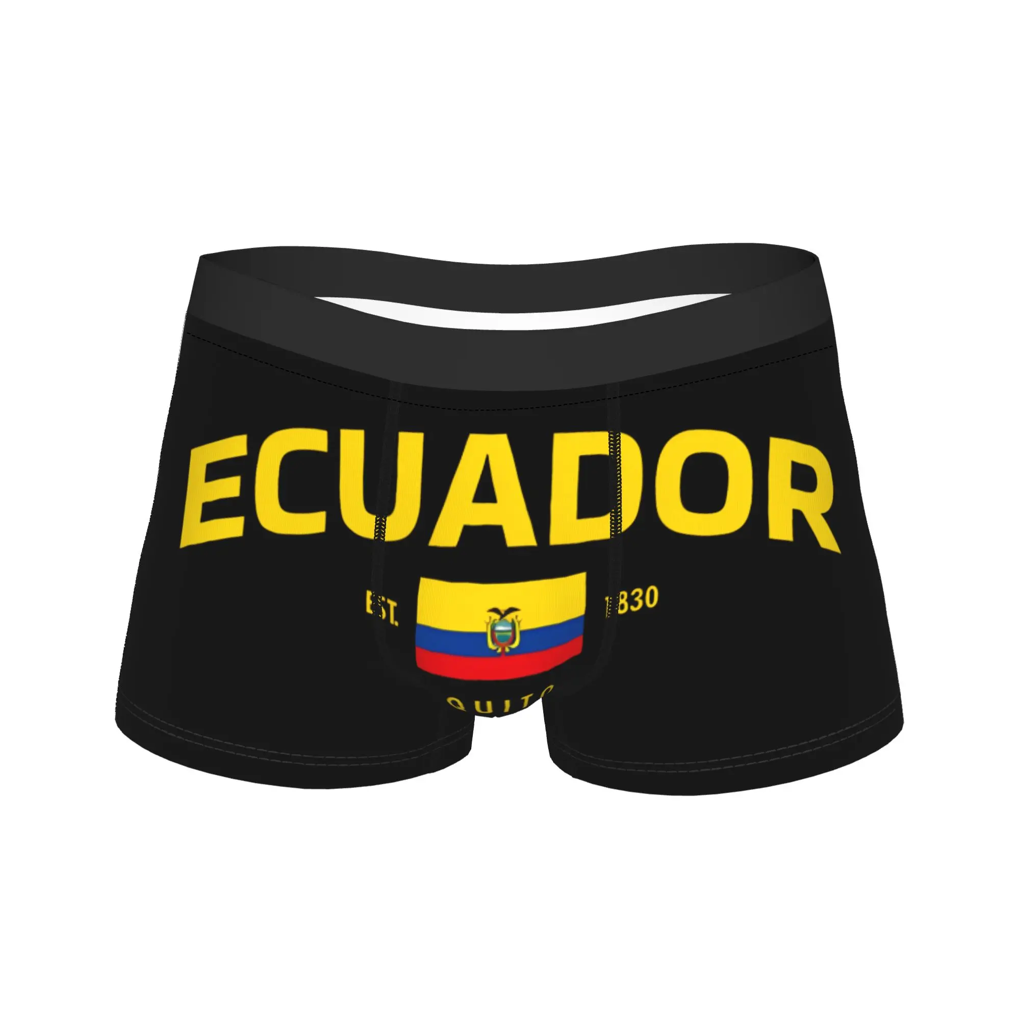 Vintage Ecuador Quito Flag Underwear  Novelty Panties Custom DIY Shorts Briefs For Man Pouch Oversize Trunk