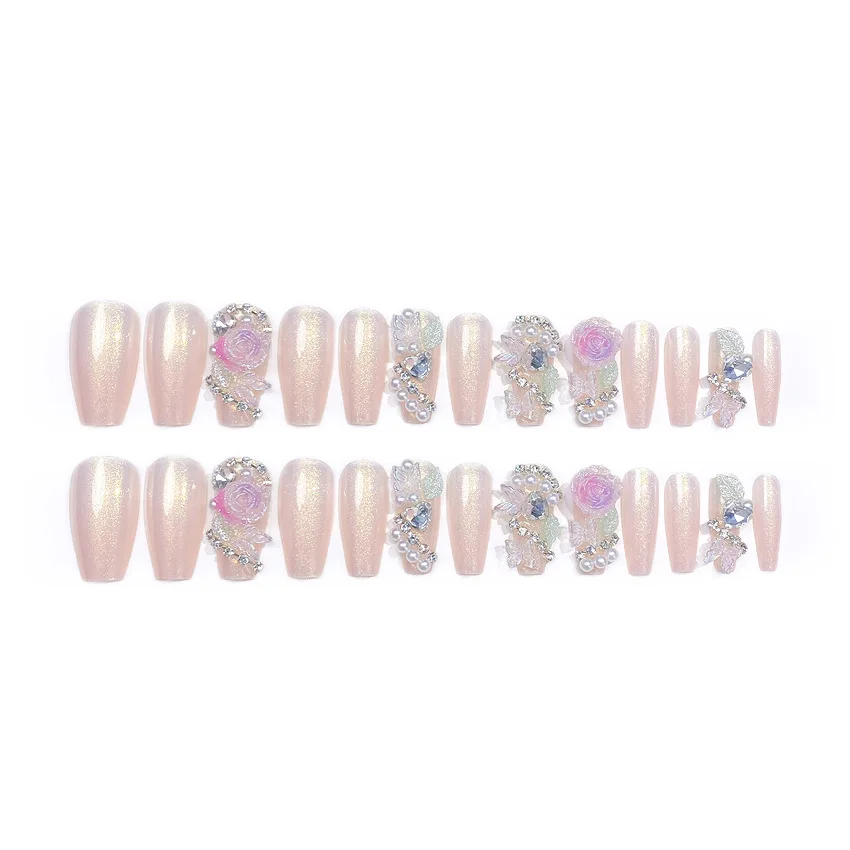 24 pezzi nuovi da indossare e da indossare fiocchi per unghie leggeri di lusso scintillanti fiocchi per unghie fata moda unghie finte di fascia alta