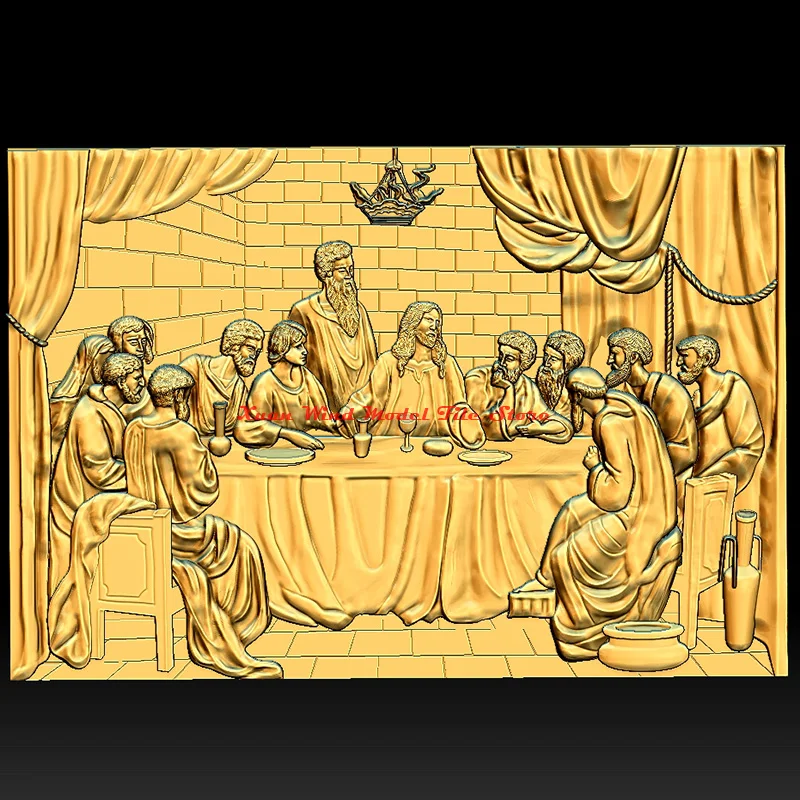 نموذج ثلاثي الأبعاد STL ملف الدين لجهاز التوجيه CNC بالليزر والطابعة ثلاثية الأبعاد The_Last_Supper