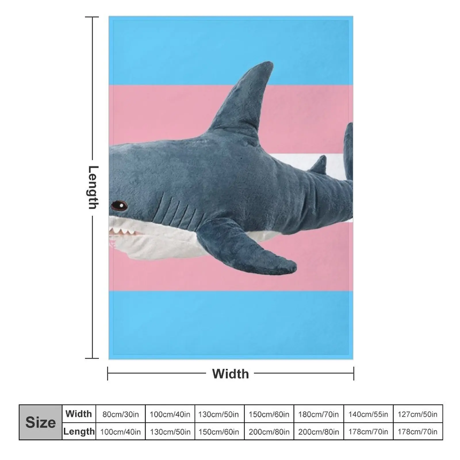 BLAHAJ SHARK TRANS FLAG Throw Blanket For Baby Large Blankets