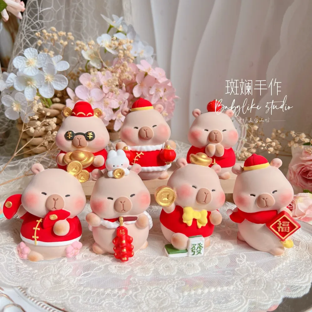 Cute Capibara Office Desk Ornaments Aromatherapy Plaster White Blank Model DIY Coloring Blank Sculpture Ornaments Gifts
