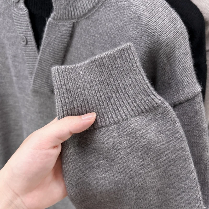 Designer Man Long Sleeves Knitwear V-Neck American Lazy Style Pullover Casual Trend Autumn Winter New Hot Versatile Mensclothing