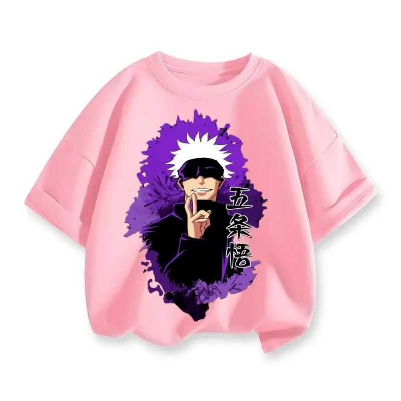 تي شيرت Spell Return Battle مطبوع عليه رسوم كرتونية بأكمام قصيرة من نسيج القطن، بلوزة فضفاضة مناسبة للأطفال الأولاد والبنات #4