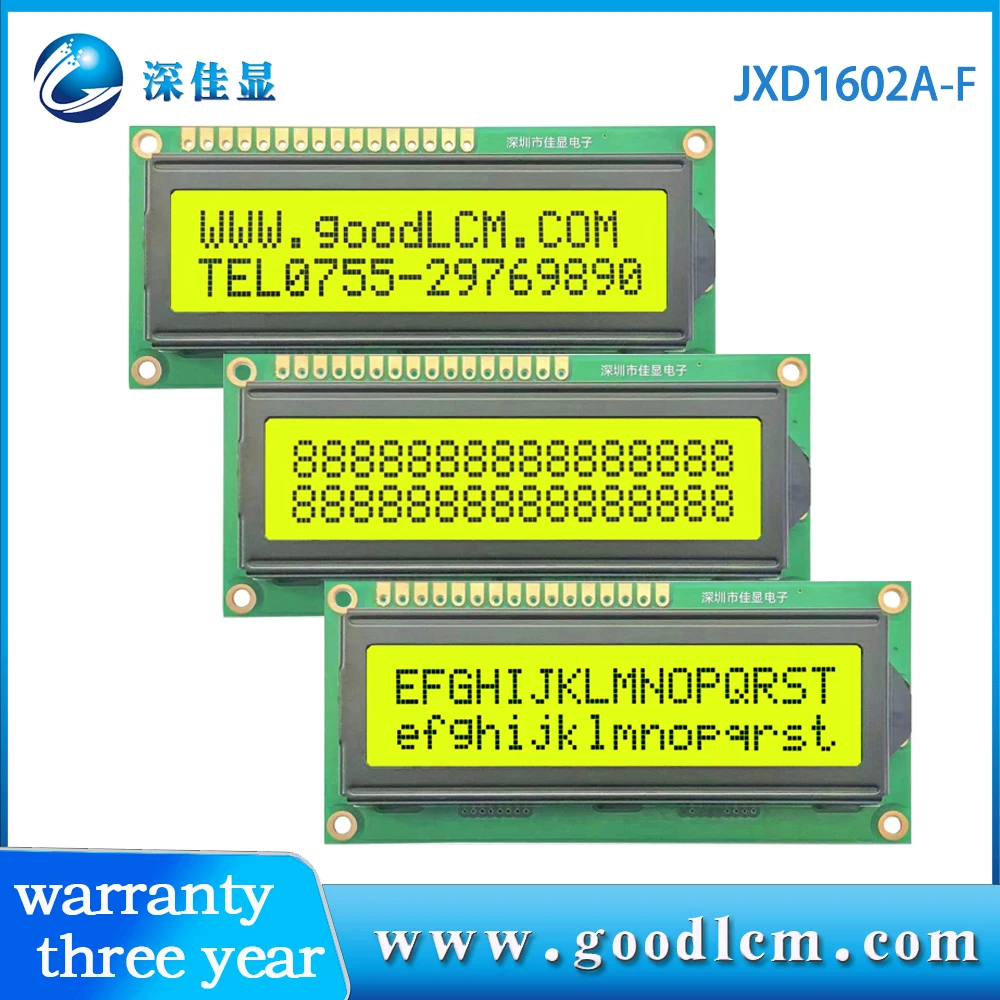 

1602A-F LCD LCD Display 16x02 LCM LCD module 16*02A character LCD STN Positive yellow backlight 5V or 3.3V supply ST7066 drive