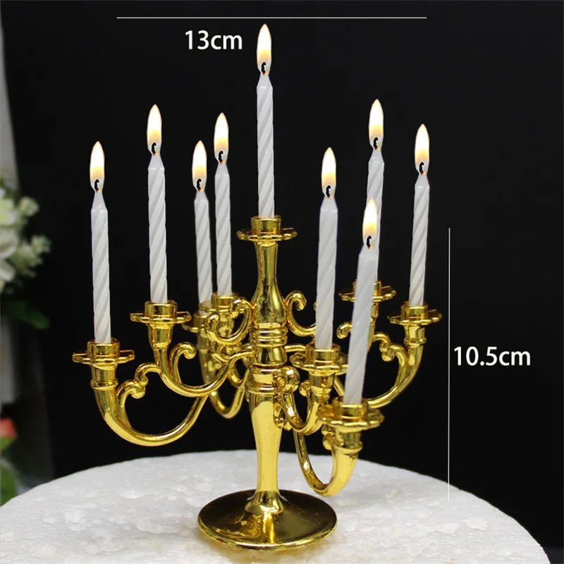 Ins Style Retro Luxury Cake Decoration Candlestick Baking Birthday Valentine's Party Wedding Small Plug-In Supplies Theme Girl