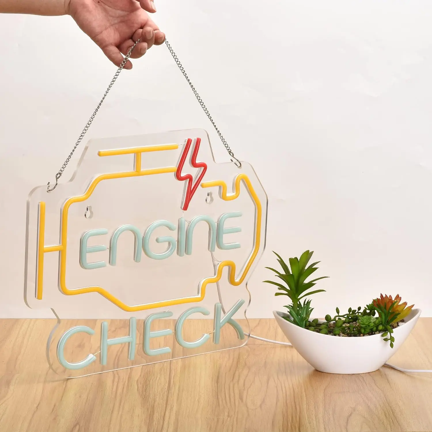 Engine Light Neon Sign LED Neon Light For Car Auto Repair Shop Garage Room Man Cave  USB Powered Neon Light  For Wall Decor