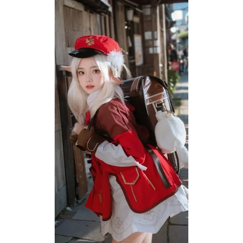 

CyGenshin Impact Klee Косплей Костюм Платье Шляпа Парик Набор для Хэллоуина Карнавал Comic Con Женские Аниме Походы