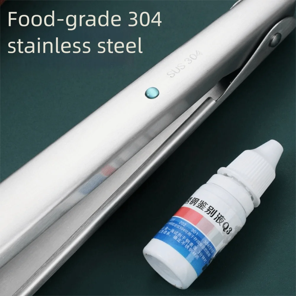 

Stainless Steel Food Tongs Adjustable Long Handle Outdoor BBQ Clamps Heat Resistant 12-Inch Length Kitchen Cooking Clip Cooking