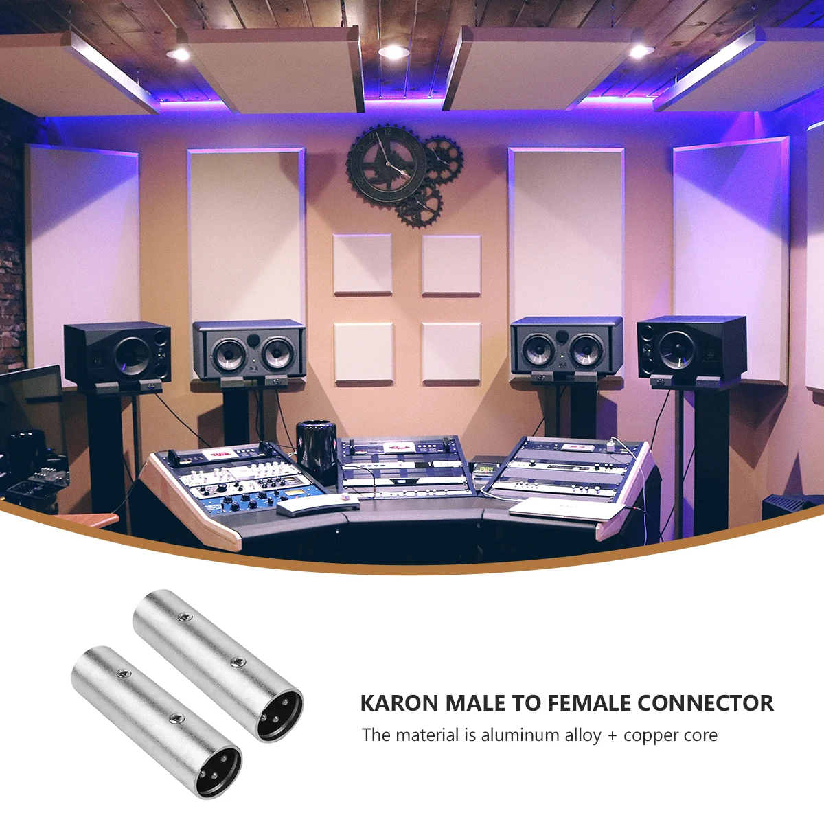 

2PCS XLR 3 Pin Male Connector Aluminum Durable Stage Audio Recording Studio Conference Music Party Wire Connectors Bananas Plugs