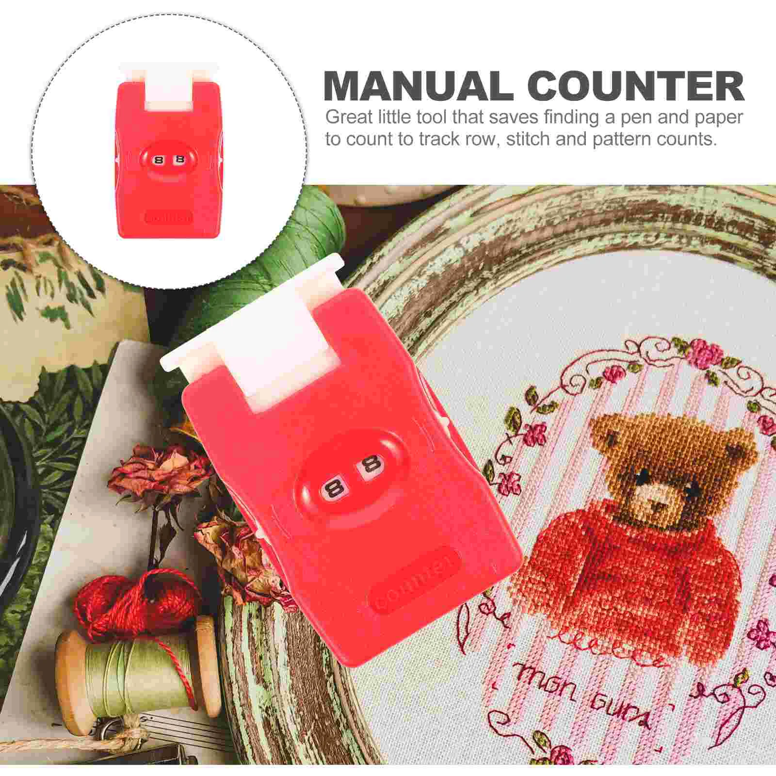 Manual Travel Recorder Pink Counter for Home Use Aldult Durable Knitting Tool Stitch Tracking