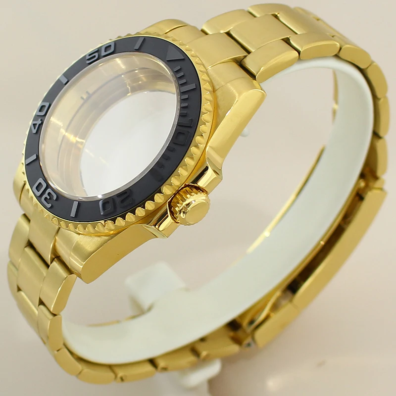 

Feiyashi Gold 40mm Watch Case Sapphire Glass For Yacht-Master Seiko NH35 NH34 NH36/38 Miyota 8215 ETA 2824 Movement 28.5mm Dial