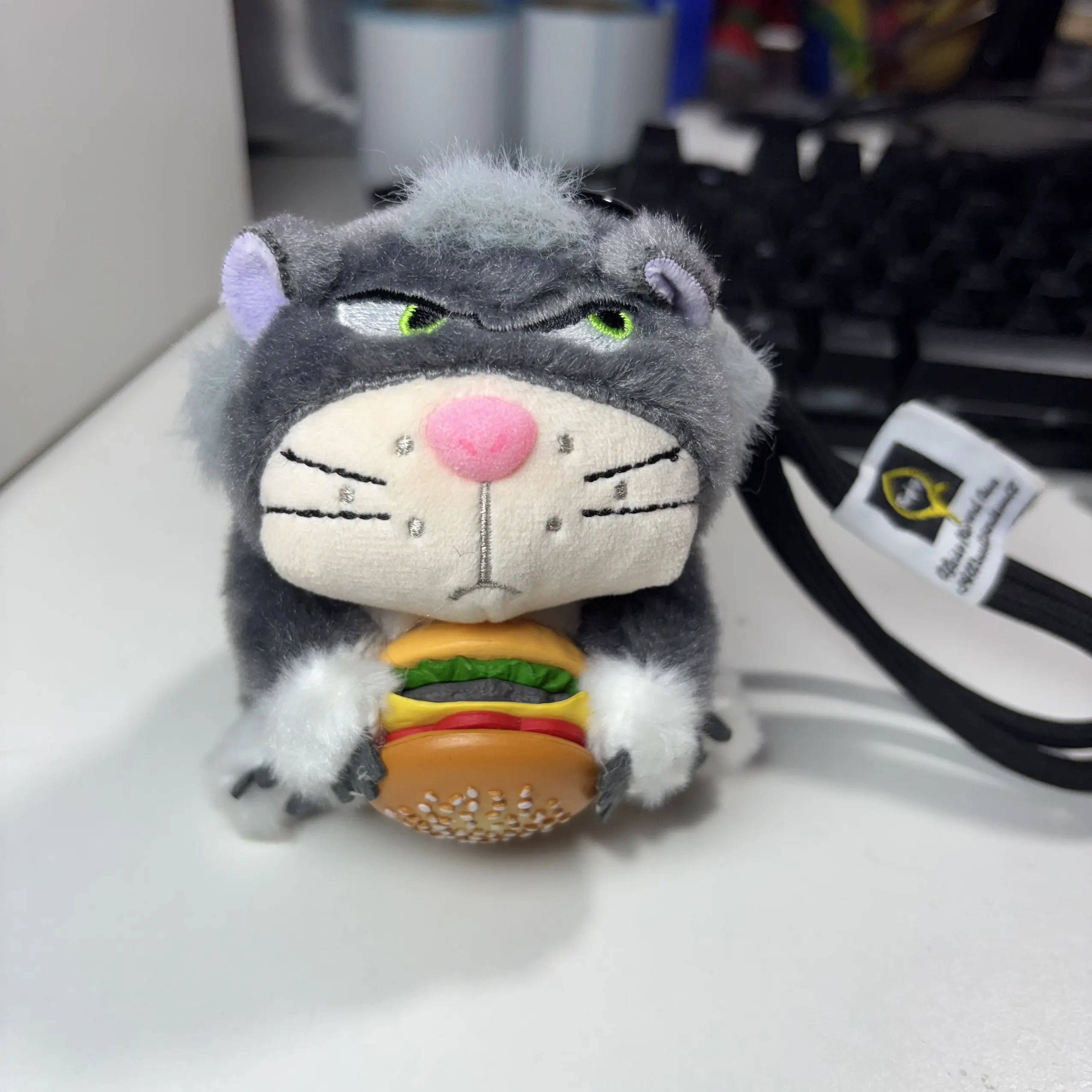 Movie  Cheshire 10cm Lucifer Burger Fries Plush Pendant Toy Keychain Backpack Pendant Friend Holiday Girl Birthday Gift view 4