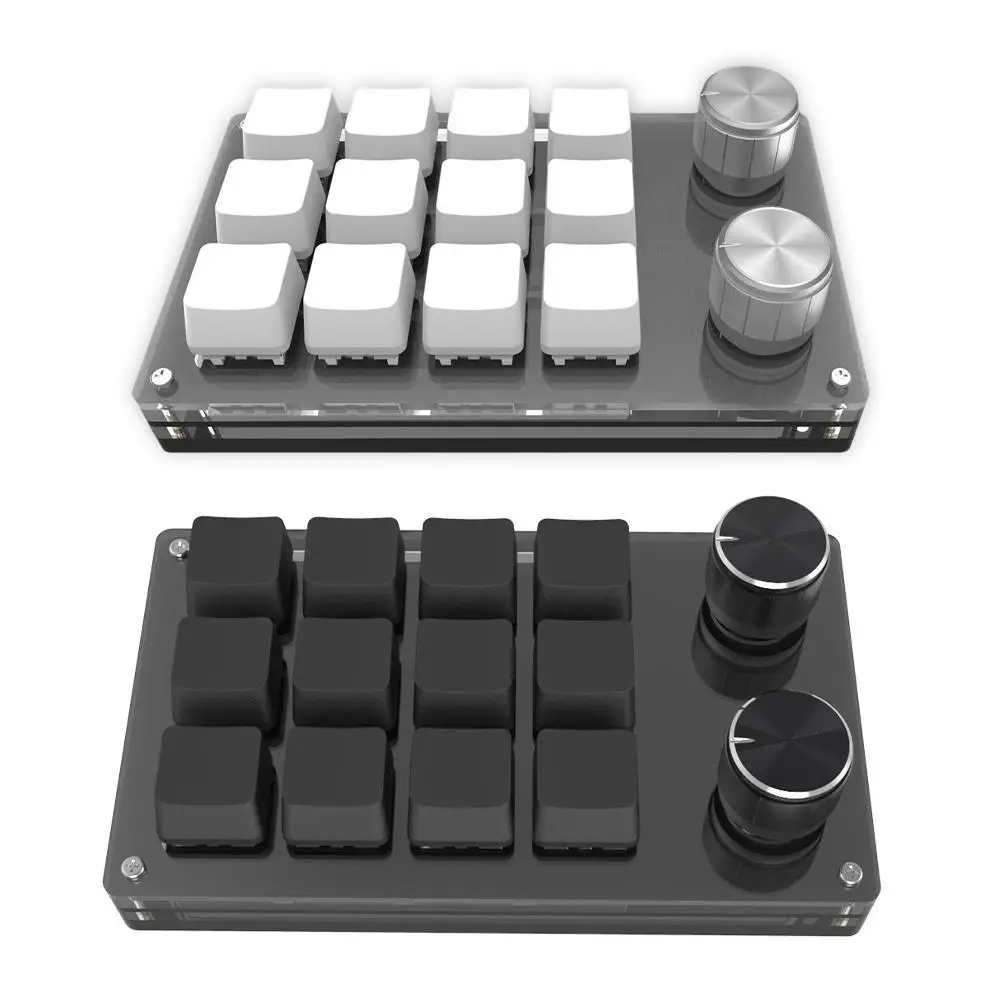 

Mini USB Knob Keyboard Programmable Keys Custom Shortcuts Mechanical Keyboard for Windows MacOS Computer Tablet