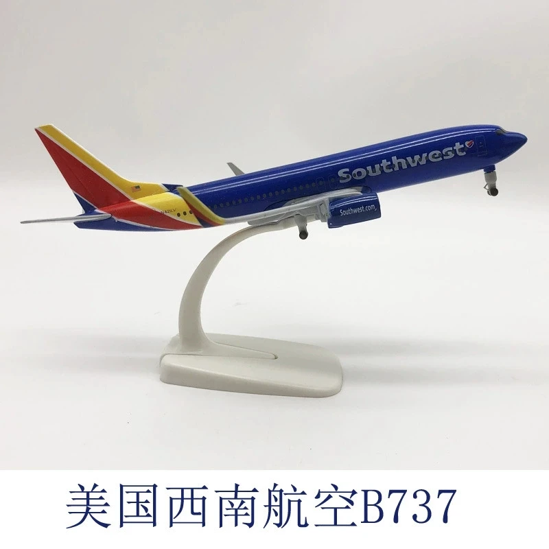 20cm Alloy Metal Air USA Southwest Airlines Boeing 737 B737 Airways Diecast Airplane Model Plane Model Aircraft w Landing Gears