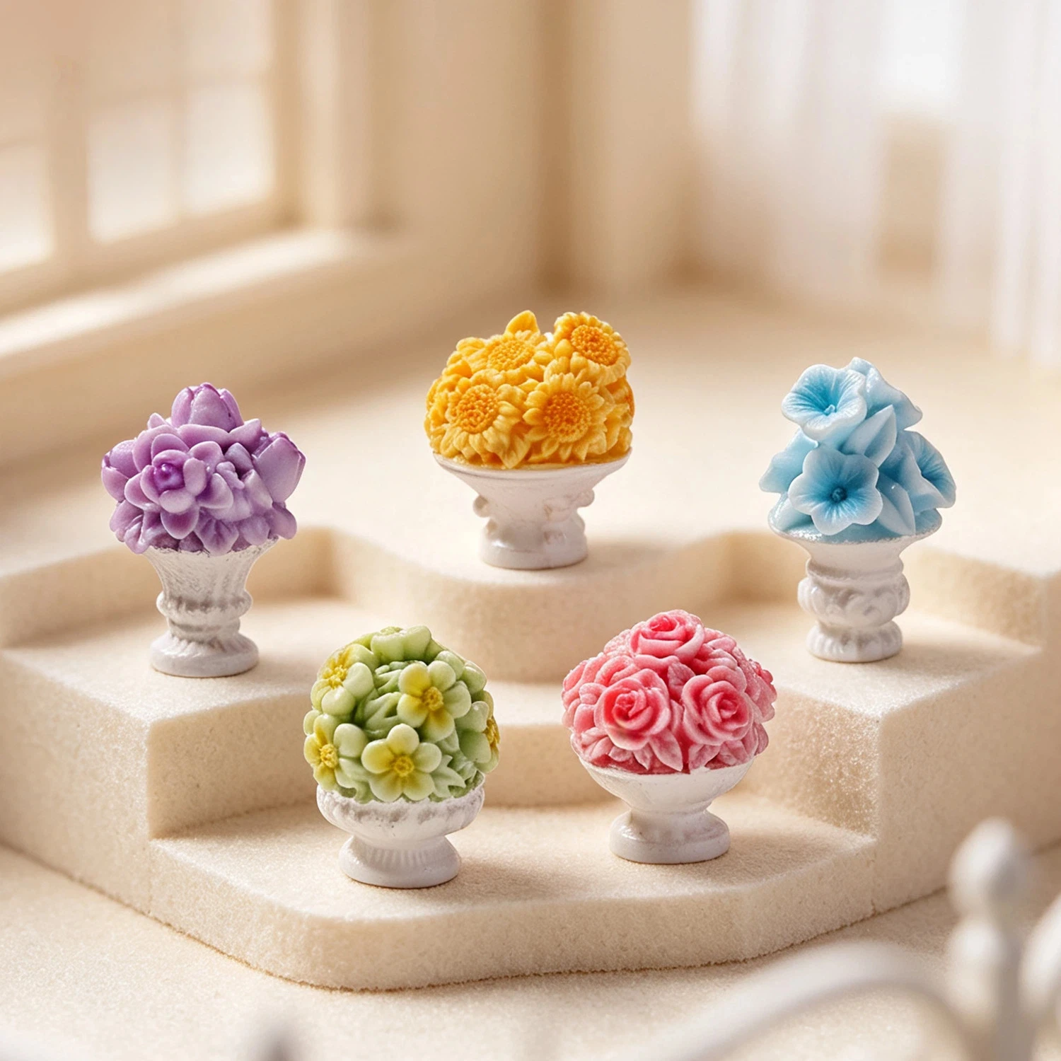 European-Style Micro-Landscape Small Flower Potted Gardening Doll House DIY Decoration Accessory with Mini Mushroom Ornament