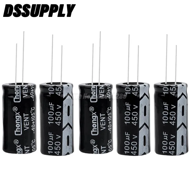 5PCS 450V100UF 18*30 100UF 450V Aluminum Electrolytic Capacitor 18X30MM