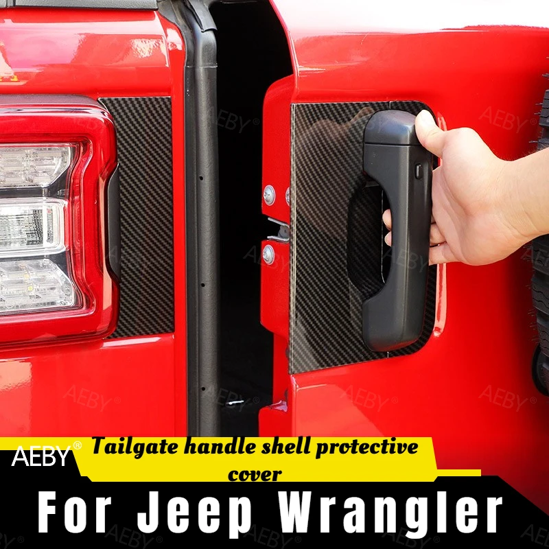 

For Jeep Wrangler 2018-2025 Tailgate door handle cover trim kit,Handle shell protective cover rear door bowl,Car accessories
