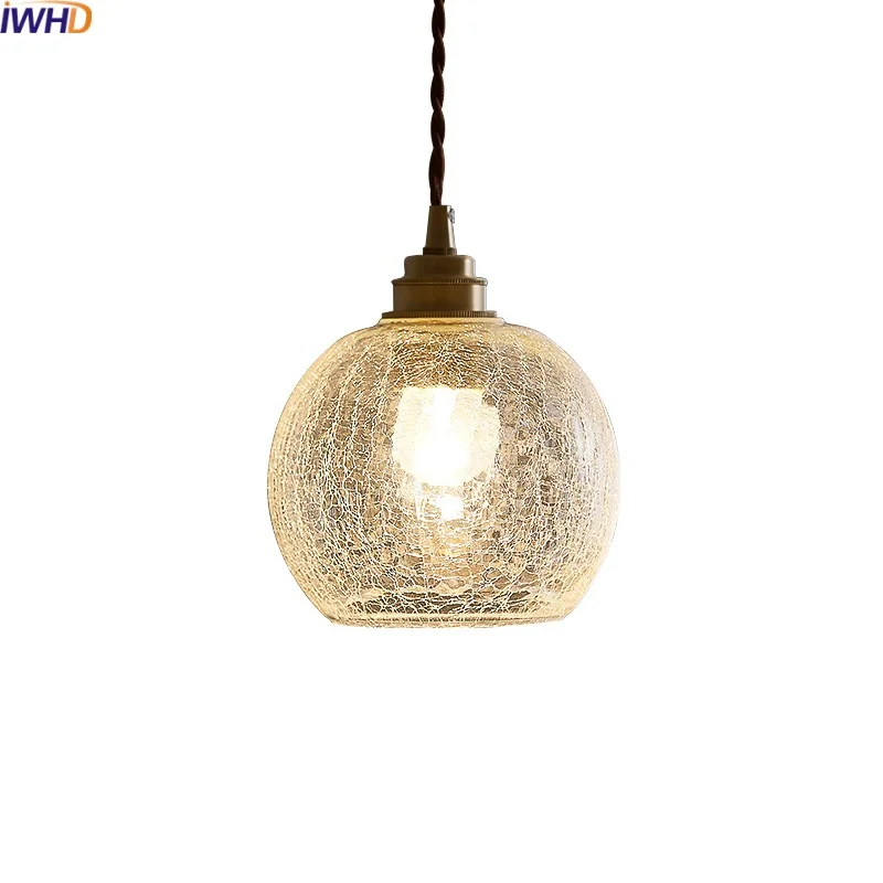 IWHD Chandelier LED Hanging Lamp Bedroom Living Room Corridor E27 4w Bulb Pendant Lights Fixtures Glass Suspension Luminaire