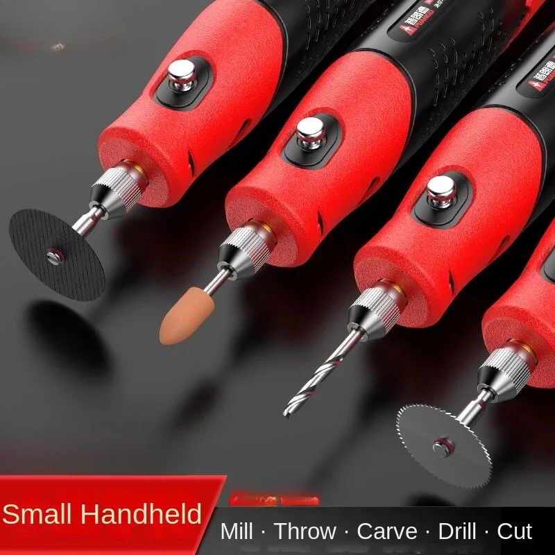 Mini Electric Drill for Jade Stone Carving and Polishing, Handheld Grinding Machine with Multiple Accessories