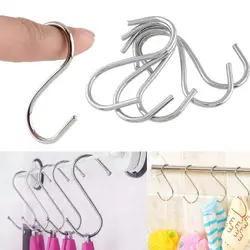 5/10/20pcs Household Holder Stainless Steel Home Kitchen Storage Rack S Shaped Hook Hanger Clasps Hooks