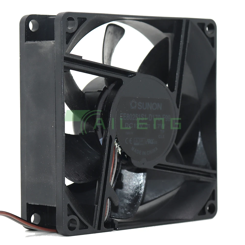 Imagem -02 - Ventilador de Refrigeração do Servidor Quadrado Sunon Ee80251s1-d170-f99 dc 12v 1.7w Conector de Pinos 80x80x25 mm