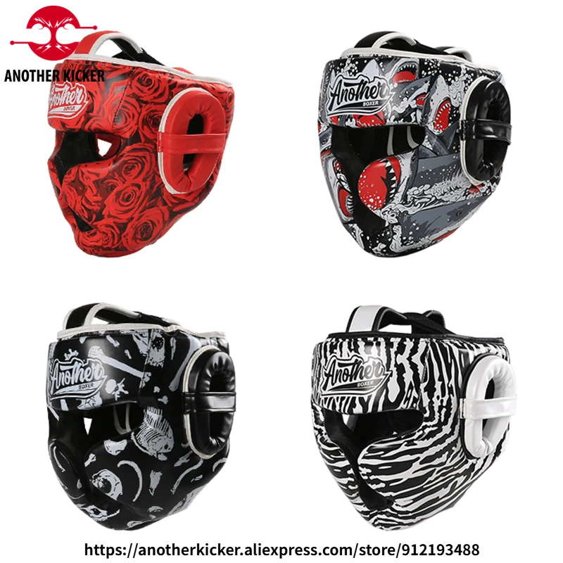 

Boxing Headgear MMA Training Adjustable Padded PU Muay Thai Head Guard Kickboxing Sparring Martial Arts Karate Taekwondo Helmet