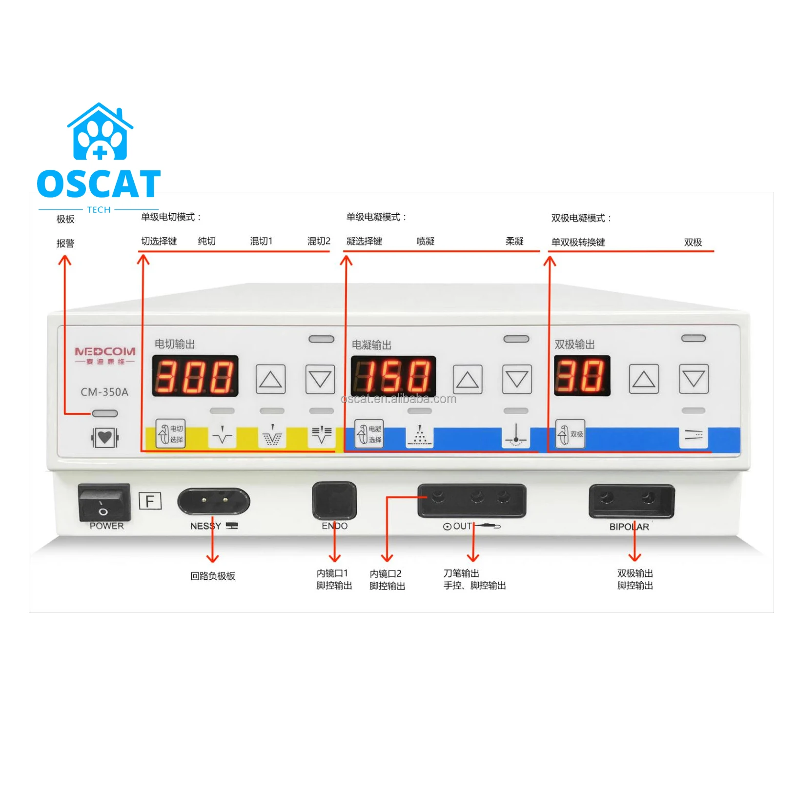 OSCAT Veterinary Equipment High-frequency Electrical Surgical Equipment Surgical Instruments Diathermy Machine DD-400T