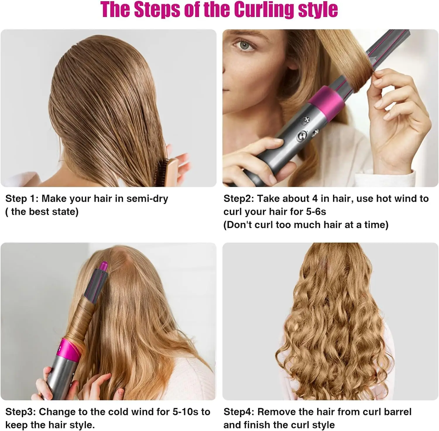 Haarstyler Düse für Dyson Airwrap HS01 HS05 Sencicimen X9 Haartrockner Zubehör Multi Lockenwickler Harte weiche Glättungsbürste – Detail 6