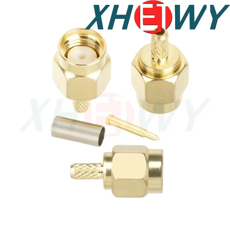 Pure copper SMA RF male and female head 50-1.5 connector TNC/BNC/UHF/N connector crimping RG174 RG316 RG178 RF wire