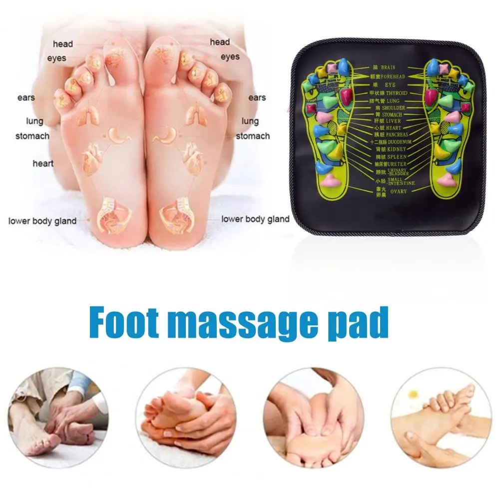 35/70cm Foot Reflexology Massager Mat Feet Pain Relief Muscle Relaxation Foldable Acupressure Pad Stone Walking Massage Tool