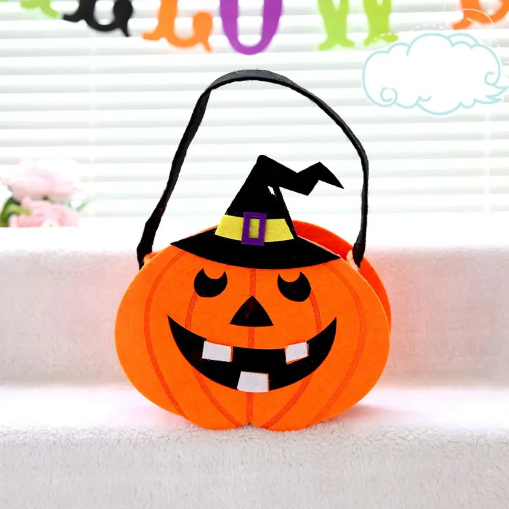 With Handle For Children  Halloween Decoration Trick Or Treat Halloween Candy Bag Tote Bag Non-woven Bag Gift Pouch