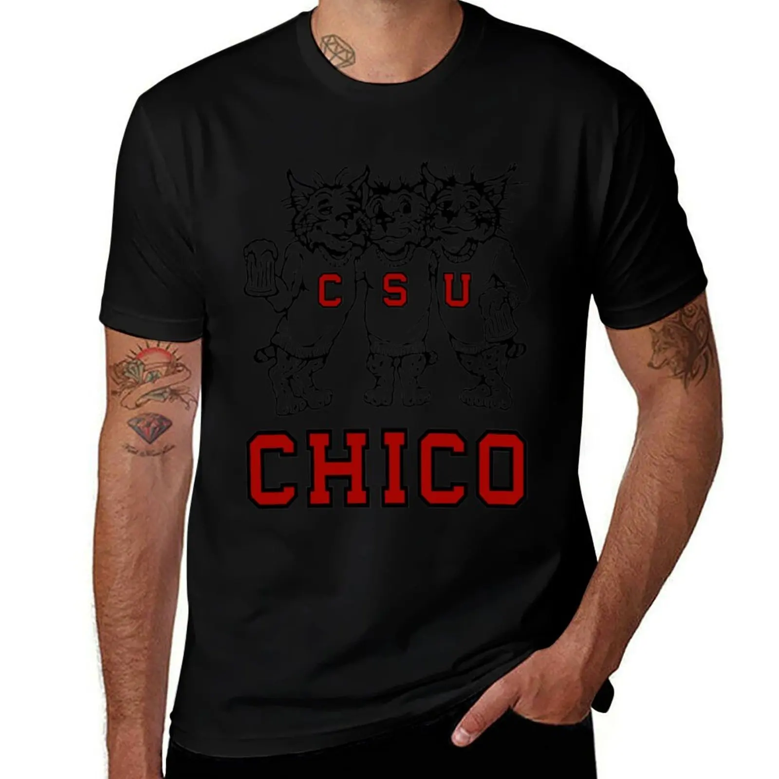 Chico State Vintage Drinking Wildcats Logo From The 1970's 1980's T-Shirt t shirts for man slim fit t shirt man cotton T-Shirt